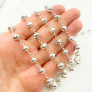 Silver Pyrite 925 Sterling Silver Wire Chain.